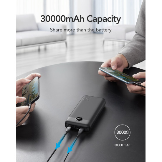 Външна батерия VEGER 30000 mAh PD QC3.0 3A 20W L30 (W3008PD)